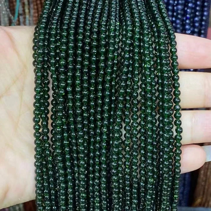 Green Sands Stone Tiny Smooth Round Beads 2mm 3mm 4mm