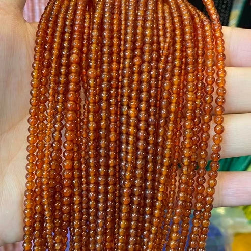 Red Agate Tiny Smooth Round Beads 2mm 3mm 4mm