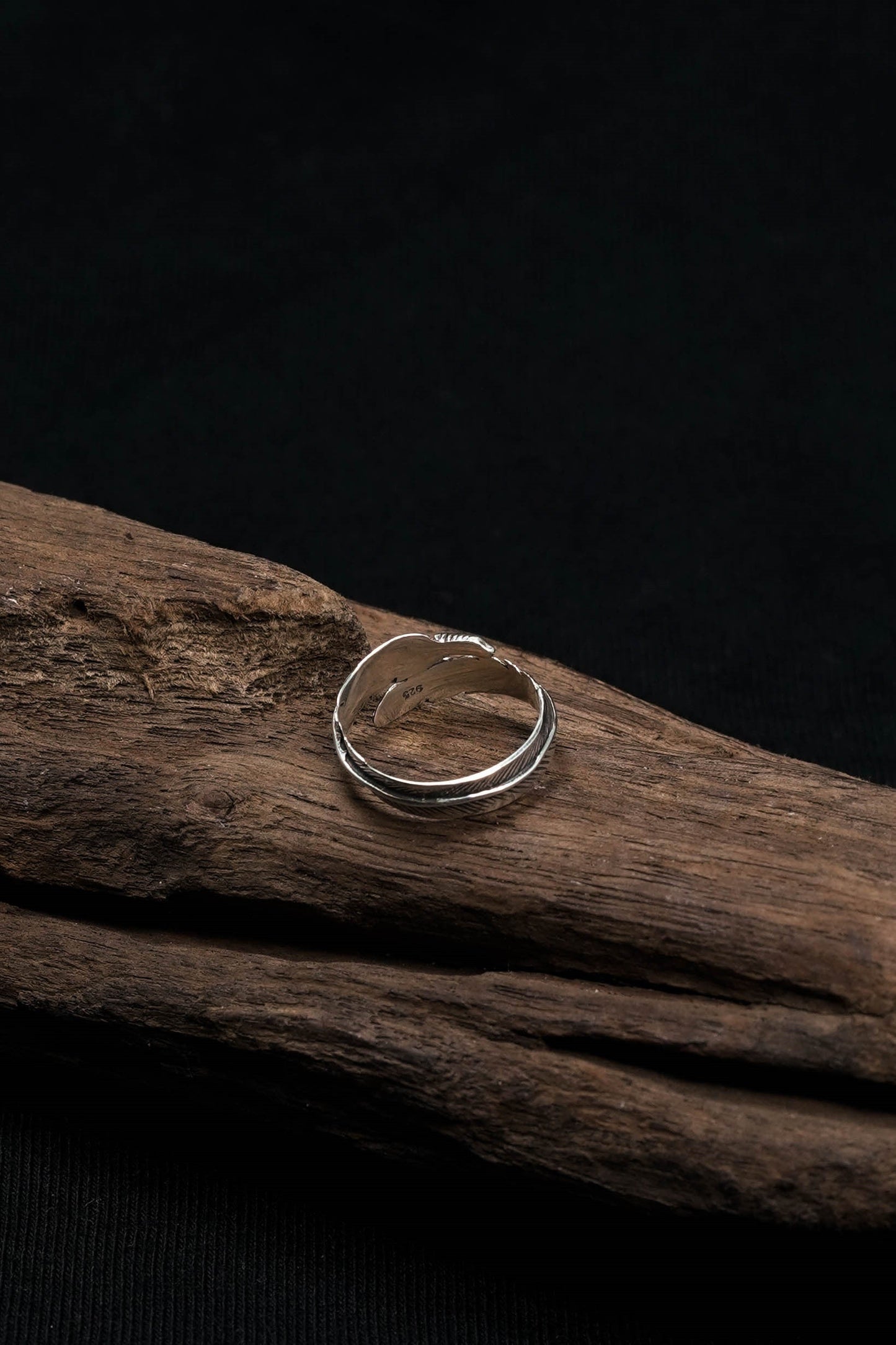 925 Sterling Silver Feather Ring