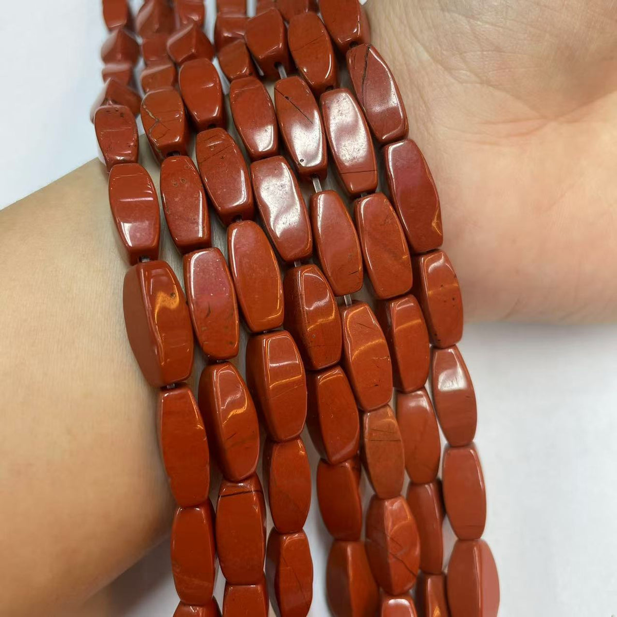 Rhombus Shape Red Creek Jasper Beads