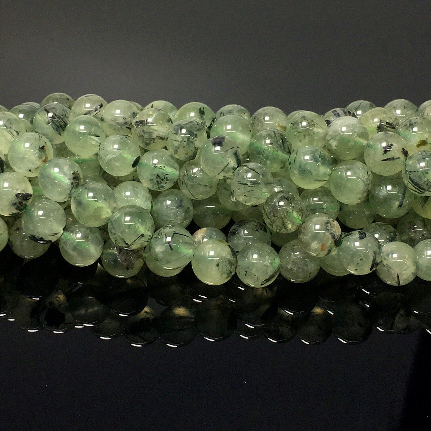 Natural Green Prehnite Round Beads Healing Energy Gemstone Loose Beads for DIY Jewelry MakingAAA Quality 6mm 8mm 10mm