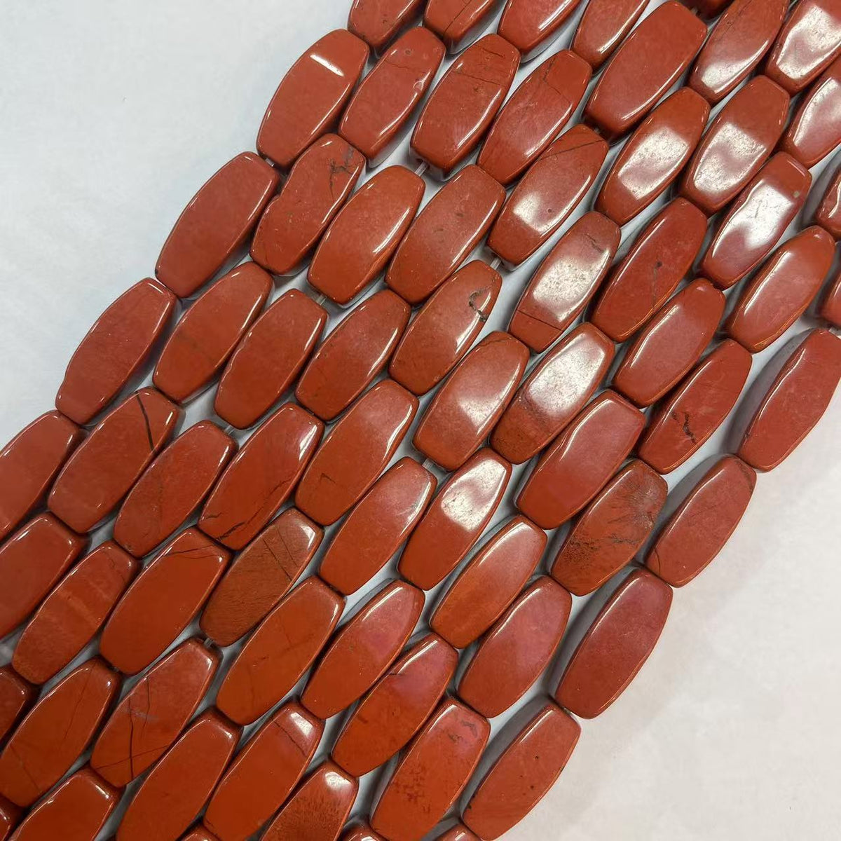 Rhombus Shape Red Creek Jasper Beads