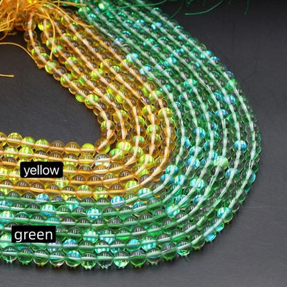 Mystic Aura Quartz Beads, Aurora Borealis Crystal 6-12mm