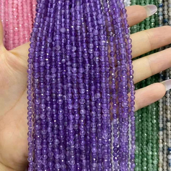 Amethyst Tiny Faceted Round Beads 2mm 3mm 4mm