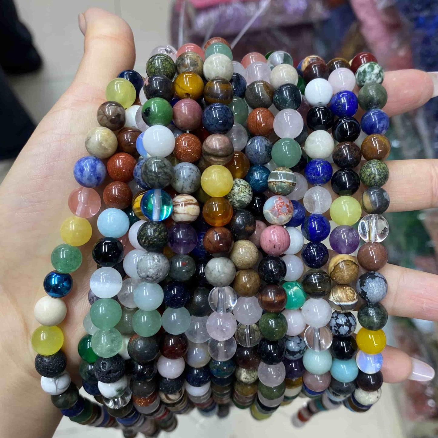 $2.5--8mm semi precious beads #1 Free Shipping