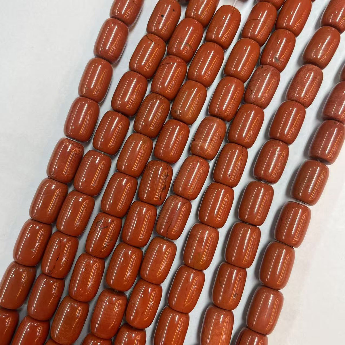 Bucket Shape Red Creek Jasper Beads