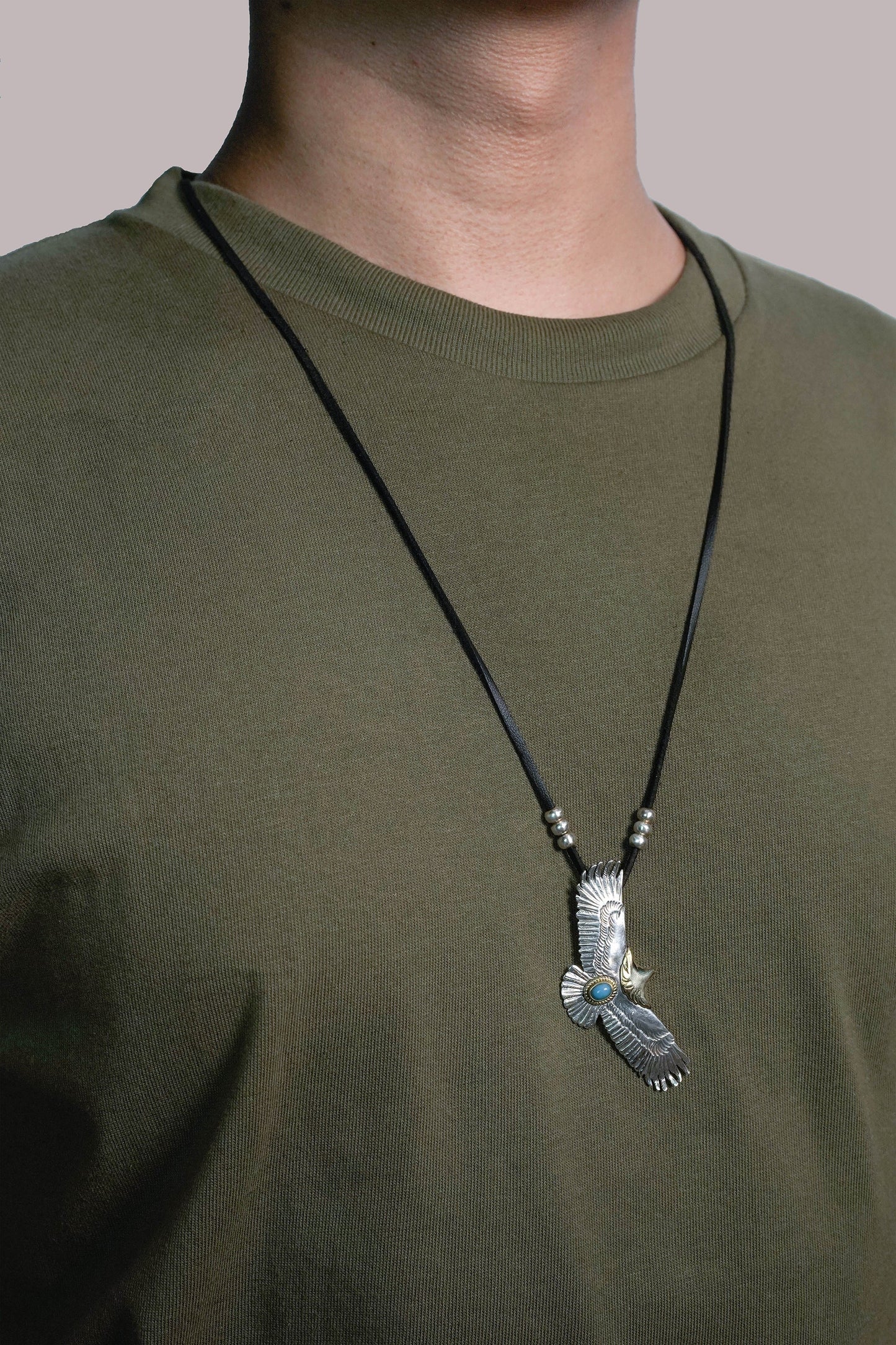 925 Sterling Silver MensGoros Fashion Eagle Necklace
