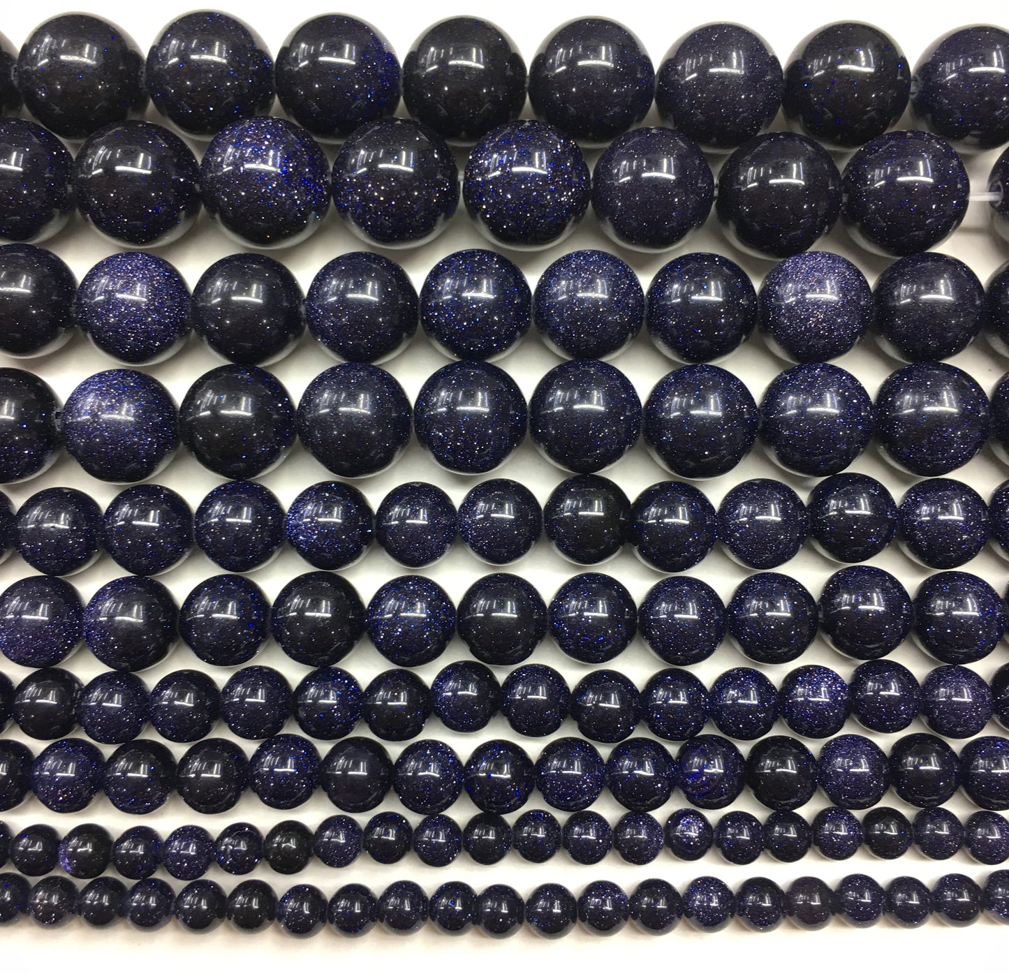 Blue Sandstone Round Loose Bead