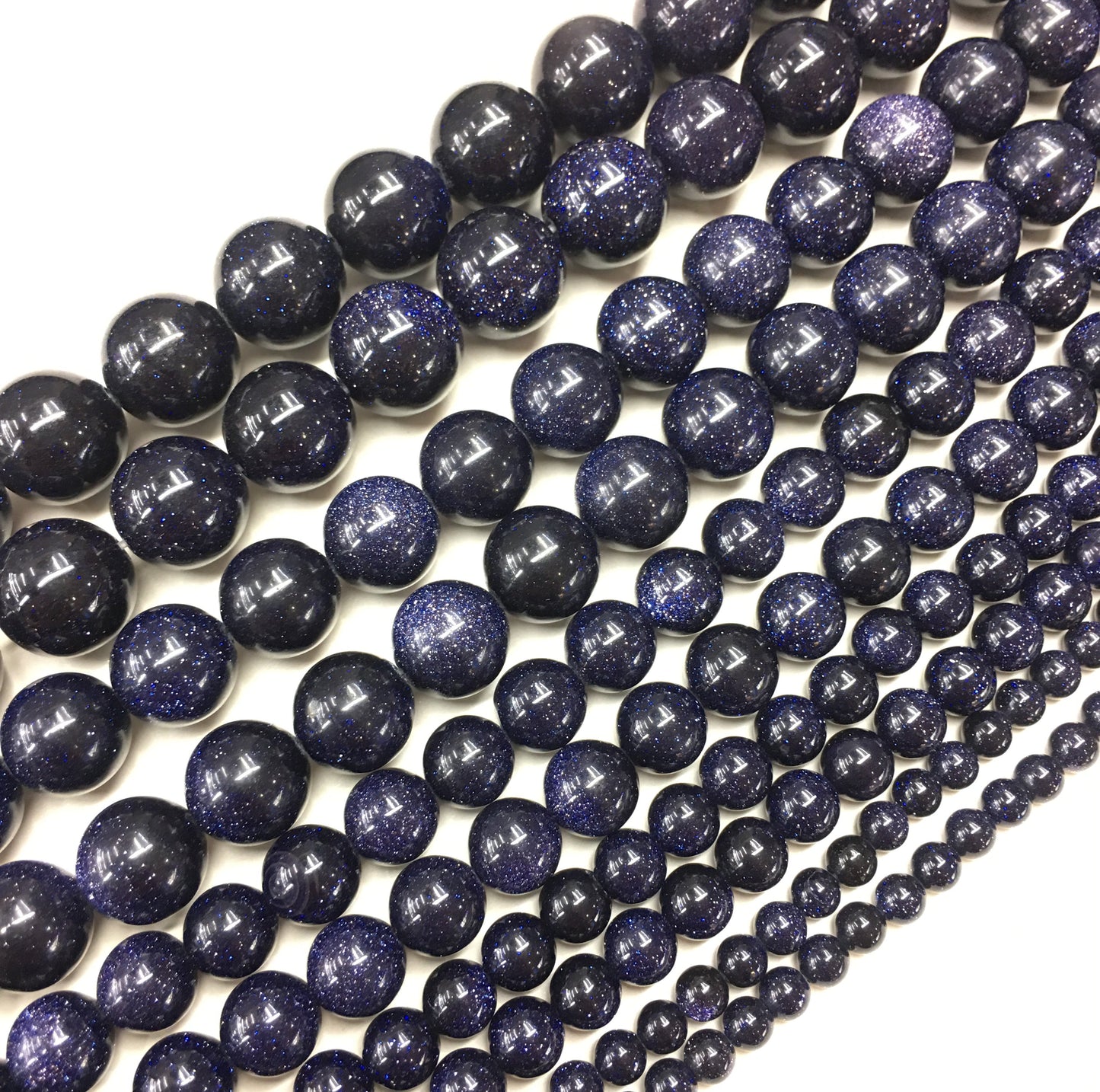 Blue Sandstone Round Loose Bead