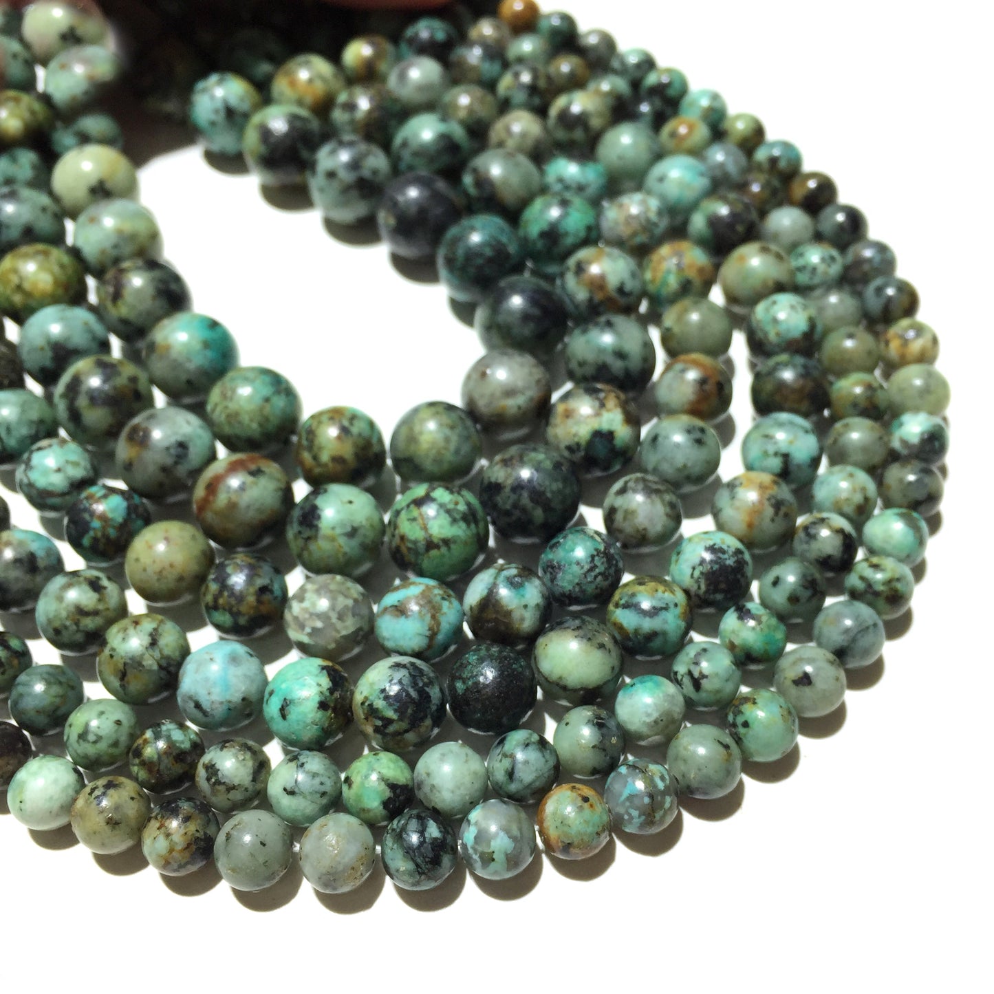 Natural African Turquoise Round Loose Bead