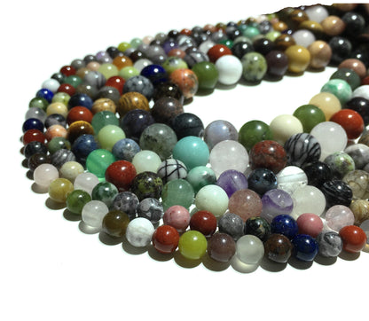 Natural Multi Color Jasper  Eye Round Loose Bead