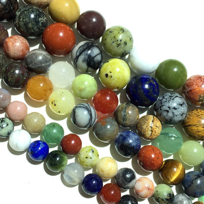 Natural Multi Color Jasper  Eye Round Loose Bead