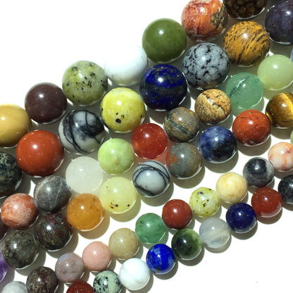 Natural Multi Color Jasper  Eye Round Loose Bead
