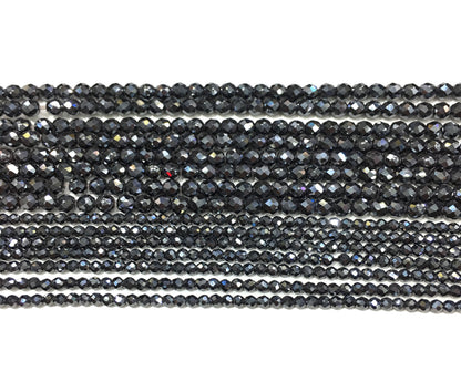 Faceted Round Hematite Beads