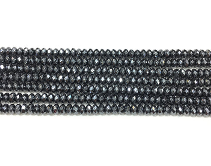 Faceted Rondelle Hematite Beads