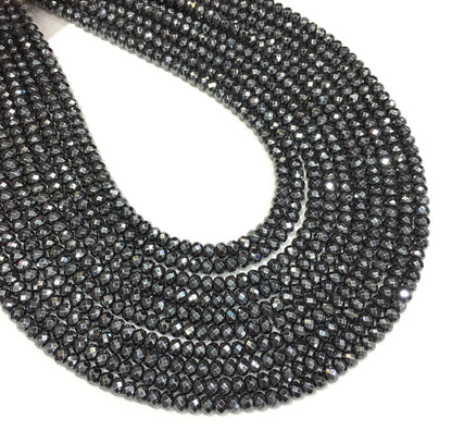 Faceted Rondelle Hematite Beads