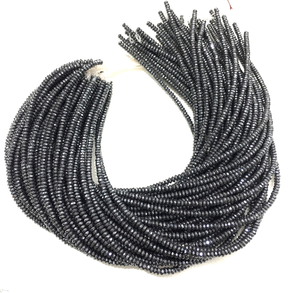 Faceted Rondelle Hematite Beads