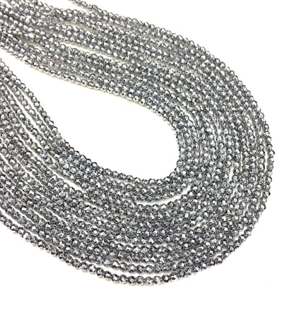 Faceted Round Hematite Beads
