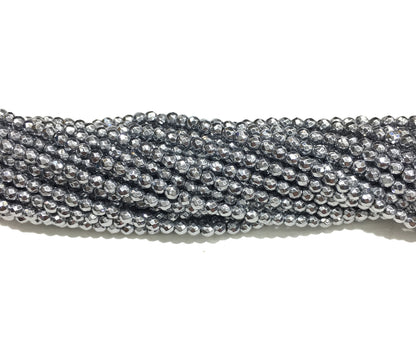 Faceted Round Hematite Beads