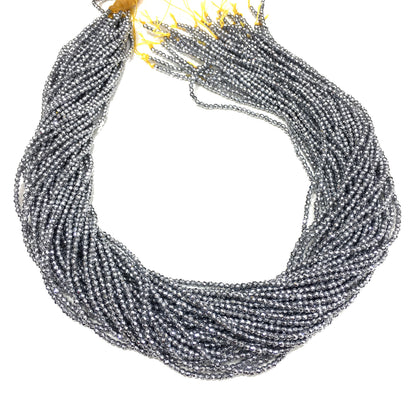 Faceted Round Hematite Beads