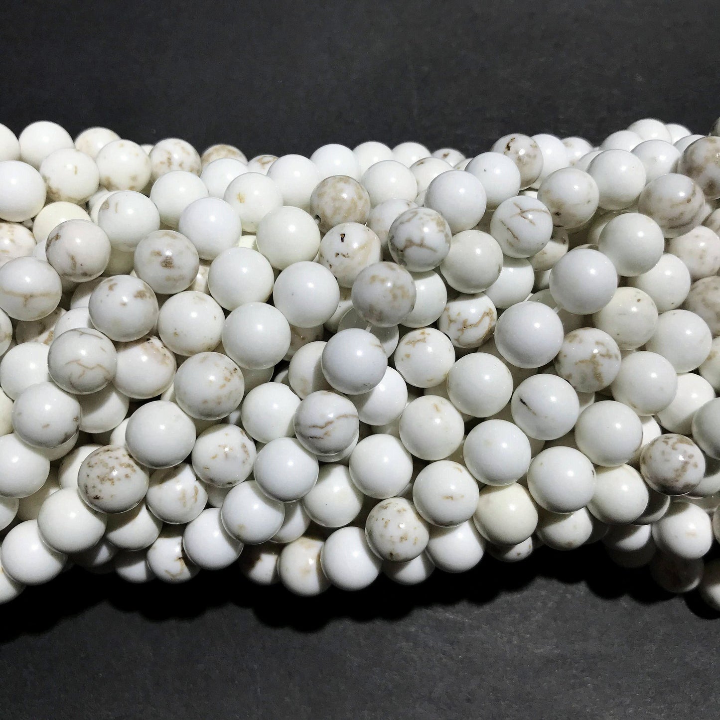 Natural White Turquoise Round Loose Bead