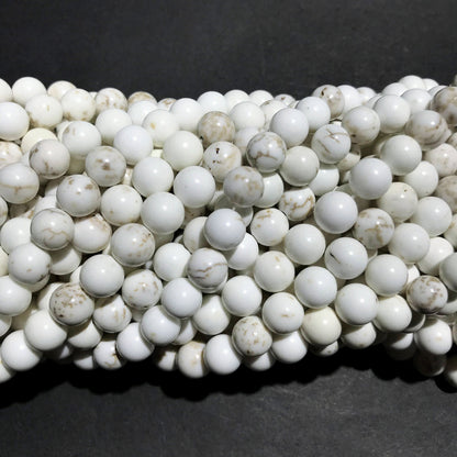 Natural White Turquoise Round Loose Bead