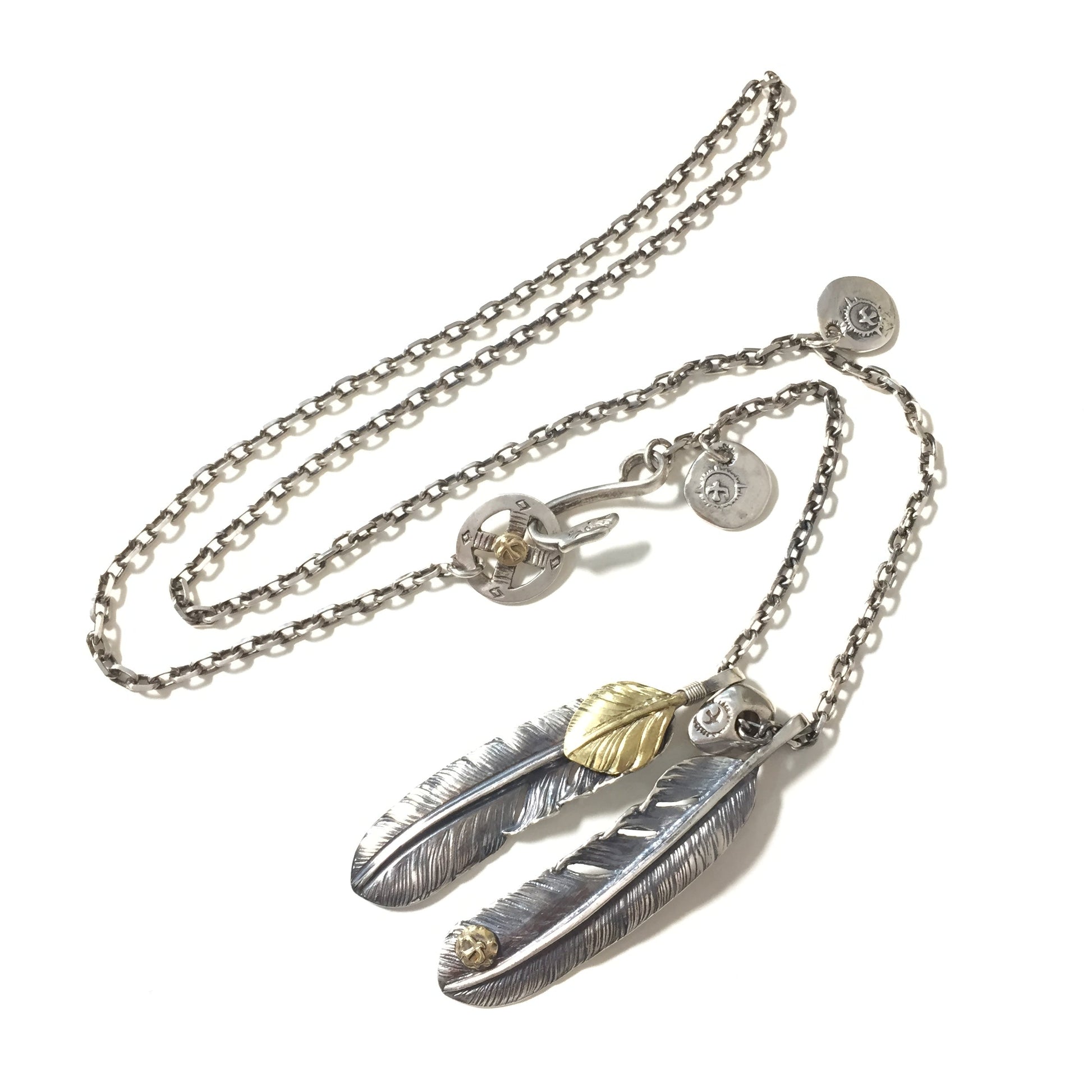Japan Takahashi Goro Retro 925 Sterling Silver Feather Necklace Set