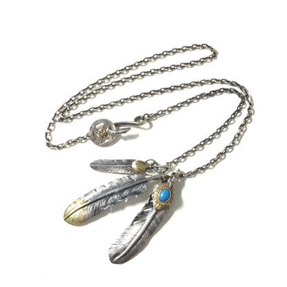 Japan Takahashi Goro Retro Feather Necklace Set 925 Silver