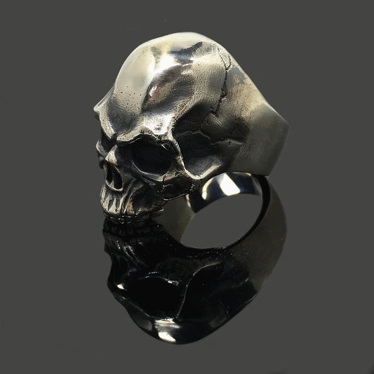 925 Sterling Silver Retro Skinny Skull Ring