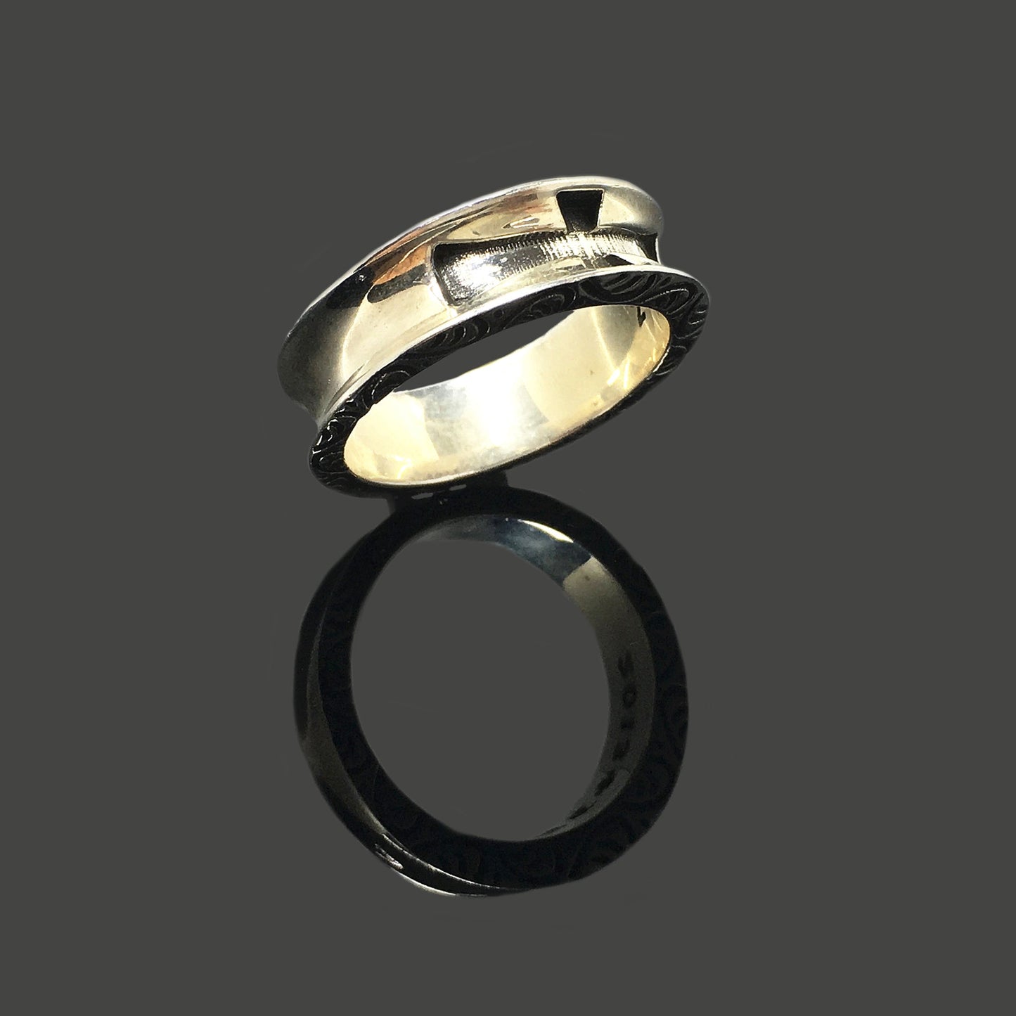 Small Cross 925 Sterling Silver Retro Ring