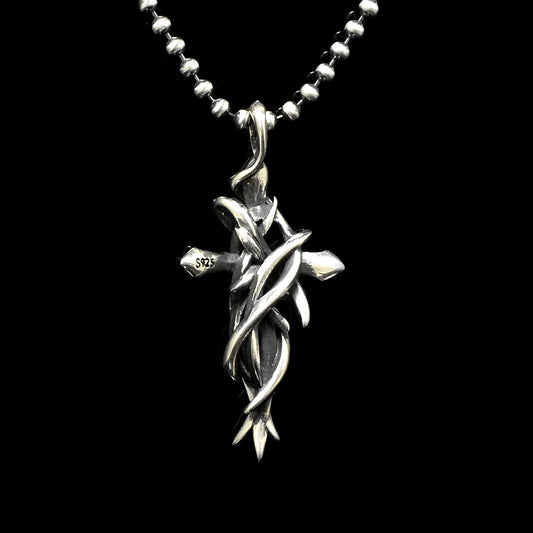 Retro Cross 925 Sterling Silver Pendant