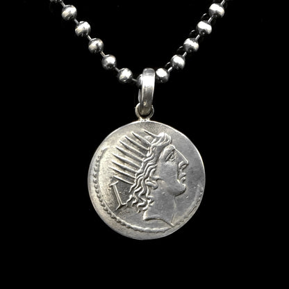 Retro 925 Sterling Silver Coin Pendant