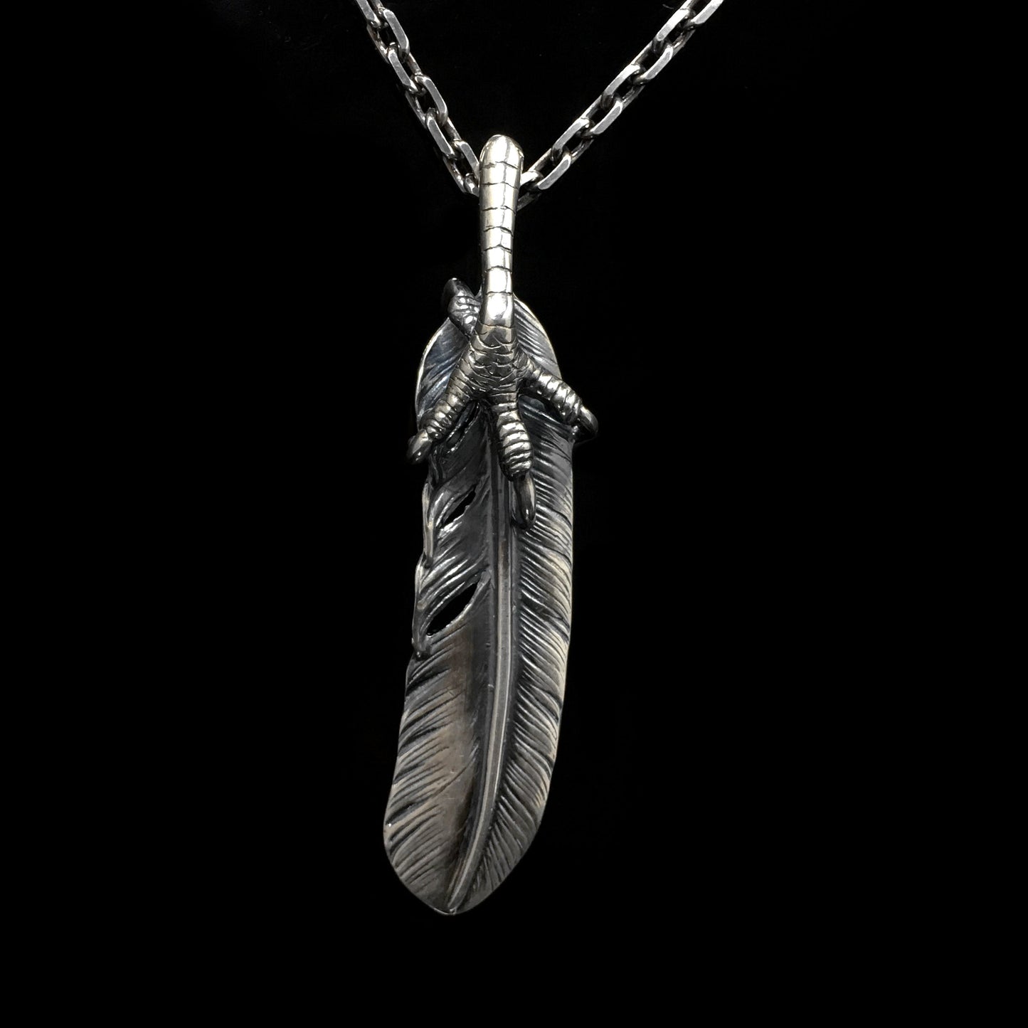 Right Eagle Claw Feather Retro 925 Silver Leaf Goro Takahashi Pendant