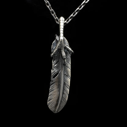 Right Eagle Claw Feather Retro 925 Silver Leaf Goro Takahashi Pendant