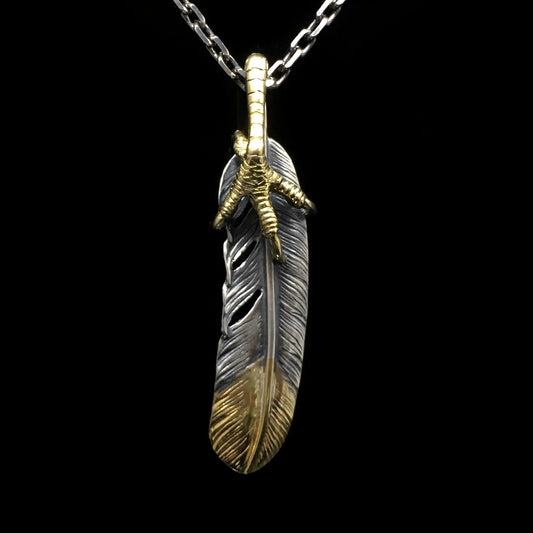 Right Eagle Claw Feather Retro 925 Silver Pendant  Japan Takahashi Goro