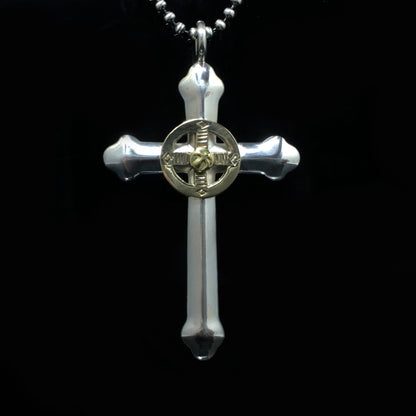 Cross Brass Small Eagle Wheel Goro 925 Silver Pendant