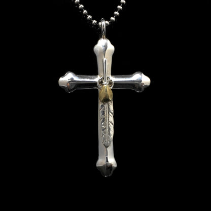Japan Takahashi Goro Feather Cross 925 Silver Pendant