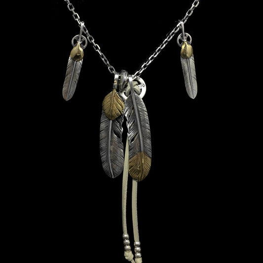 925 Sterling Silver Takahashi Goro Retro John Mayer Necklace Feather