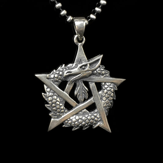 Retro 925 Sterling Silver Dragon Pendant