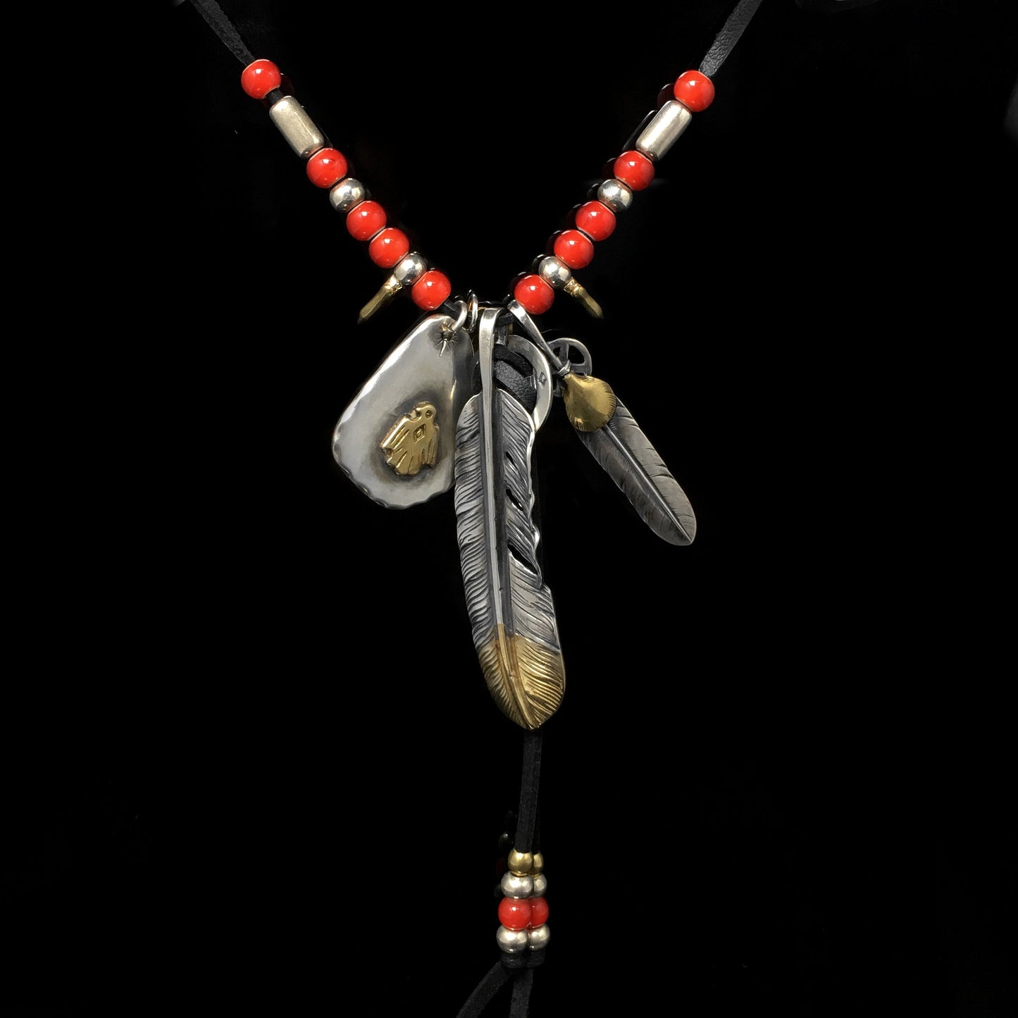 Takahashi Goro S925 Sterling Silver Feather Neacklace
