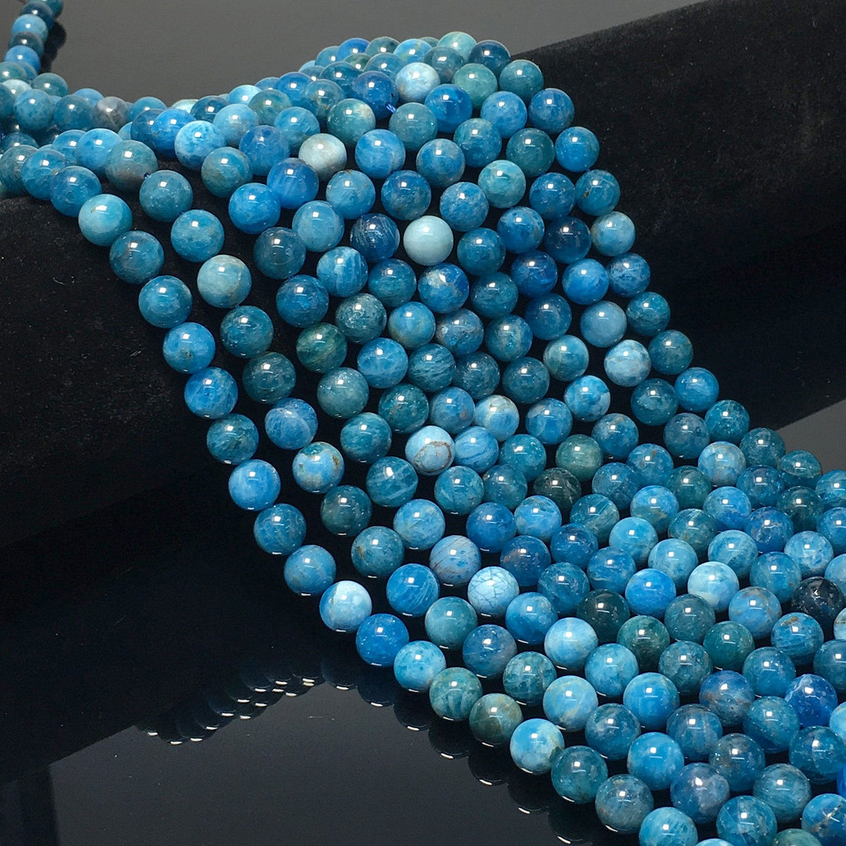 Higher Quality Blue Apatite Round Beads
