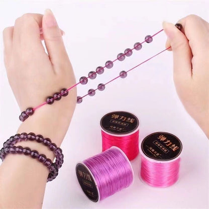 $0.99/Pcs 50M/Roll 0.8mm High Quality Japan Import Elastic Cord Crystal String for Beading Premium Stretch Polyester Thread , for DIY Jewelry Making