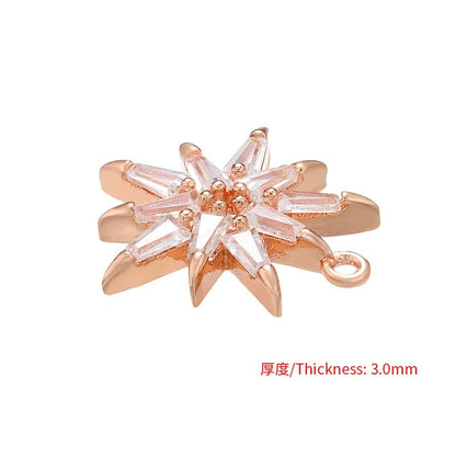 1PCS Brass Crystal Multi-Angle Star Charm Pendant