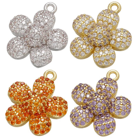 1PCS Gold-Colored Petal Earrings Charms DIY Pendant