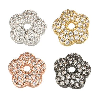 1PCS Brass Cubic Zirconia  Exquisite Bead Cap