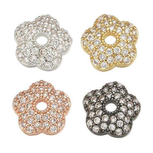 1PCS Brass Cubic Zirconia  Exquisite Bead Cap