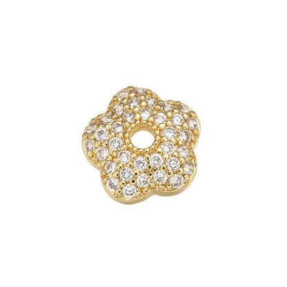 1PCS Brass Cubic Zirconia  Exquisite Bead Cap