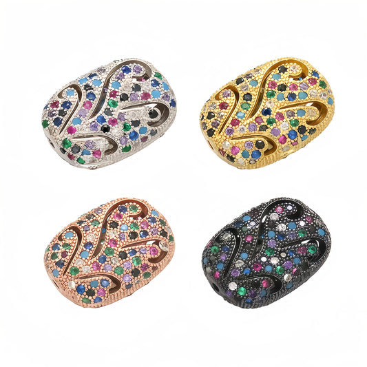 1PCS  Rectangular Hollow Candy Crystal Spacer Beads