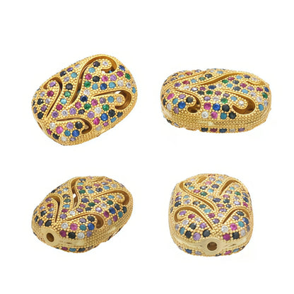 1PCS  Rectangular Hollow Candy Crystal Spacer Beads