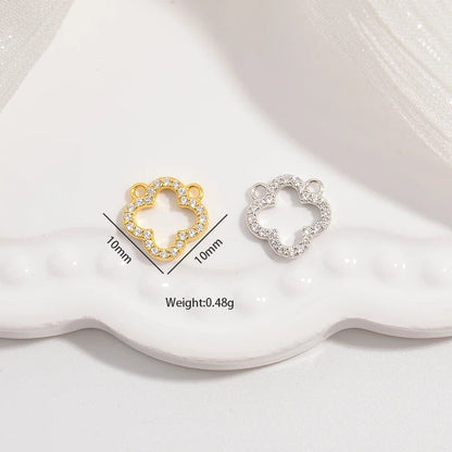 1PCS Hollowed-Out lucky Four-Leaf Clover Connector Clover Charm